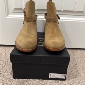 Taft Beige Dylan Boots Suede Minimalist Design new with box.